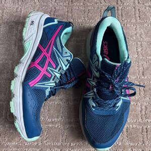 ASICS GEL-Venture 8 Trail Running Shoes Women's 9 Blue Sneakers Hike 1012B231